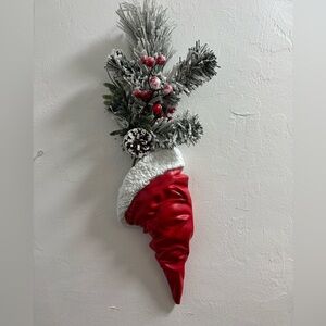 Vintage Dept 56 ceramic Santa’s hat wall pocket vase